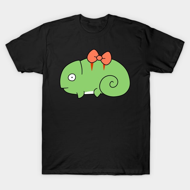 Bow Chameleon T-Shirt by saradaboru